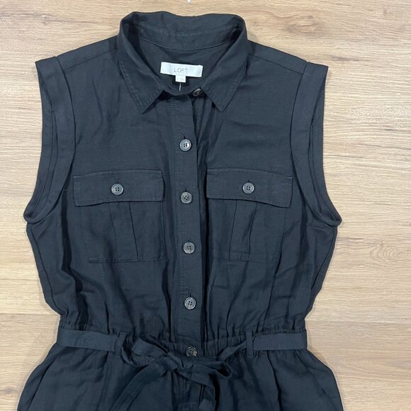 NWT Loft Black JumperJumpsuit Romper Sleeveless Size Large - Picture 5 of 8